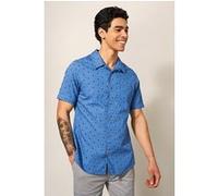 White Stuff Block Leaf Printed Shirt Bright Blue Taille: XS | Casual chemises Outlet | Homme | Bleu