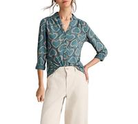 White Stuff Chemise Annie de - Coupe Classique, Jersey de Coton avec Fermeture boutonnée - Imprimé Bleu - Taille 42