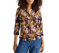 White Stuff Chemise Annie en Jersey de Coton - Coupe Classique, Fermeture boutonnée - Bleu Marine Multicolore - Taille 38