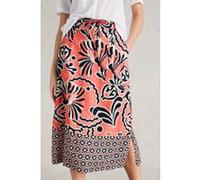 White Stuff Elle Linen Blend Skirt Coral Print Taille: 10 REGULAR | Jupes Outlet | Femme | Blanche