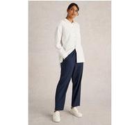 White Stuff Elle Linen Blend Trouser Dark Navy Taille: 12 REGULAR | Pantalons droits Outlet | Femme | Blanche