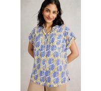 White Stuff Ellie Organic Cotton Shirt Blue Print Taille: 16 | Chemises à boutons Outlet | Femme | Bleu