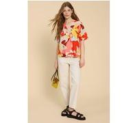White Stuff Jamie Linen Blend Top Orange Printed Taille: 12 | Chemisiers Outlet | Femme | Blanche