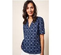White Stuff June Linen Top Navy Multi Taille: 6 | Chemisiers Outlet | Femme | Blanche