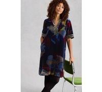 White Stuff June Velvet Dress Navy Multi Taille: 12 REGULAR | Robes Outlet | Femme | Bleu