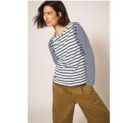 White Stuff Long Sleeve Weaver Tee Blue Taille: 22 | Manches longues Outlet | Femme | Bleu