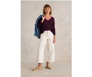 White Stuff Maggie V Neck Jumper Dark Plum Taille: 6 REGULAR | Pulls en Maille Outlet | Femme | Magenta