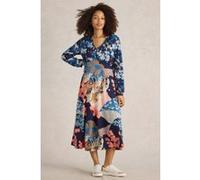 White Stuff Megan Jersey Dress Navy Multi Taille: 12 REGULAR | Robes Outlet | Femme | Bleu