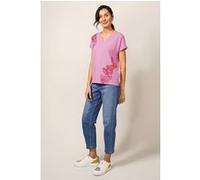 White Stuff Nelly Embroidered Tee Pink Multi Taille: 18R | Chemises Outlet | Femme | Rose