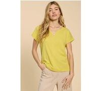 White Stuff Nelly Notch Neck Tee Bright Yellow Taille: 18 | T-shirts Outlet | Femme | Jaune