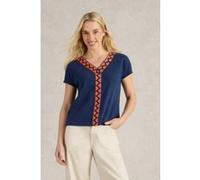 White Stuff Neva Embroidered Top Navy Multi Taille: 12 | Chemises Outlet | Femme | Bleu