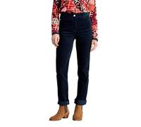 White Stuff Pantalon en Velours côtelé Brooke de, Coupe Droite, Taille mi-Haute avec Fermeture boutonnée, Bleu foncé, Taille 38/R