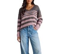 White Stuff Pull à Rayures texturées, col en V - Coupe Classique - Gris Multicolore - Taille 44