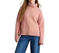 White Stuff Pull Marianne de - Manches Longues, col roulé, Coupe Classique, mélange Coton-Laine - Rose poudré - Taille 40