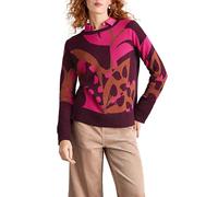 White Stuff Pull Olive - Manches Longues, col Rond, Coupe Classique, Maille de Coton - Plum Multi - Taille 42