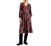 White Stuff Robe Megan Glitter en Jersey de Coton-élasthanne - Manches Longues, col V, Coupe Classique - Taille 44R