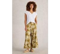 White Stuff Roxy Linen Blend Culotte Green Print Taille: 14 REGULAR | Évasés pantalons Outlet | Femme | Blanche