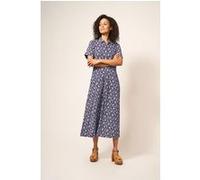 White Stuff Rua Jersey Shirt Dress Navy Multi Taille: 6 REGULAR | Robes Chemises Outlet | Femme | Bleu