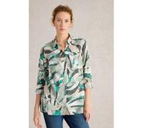 White Stuff Sophie Longline Cotton Shirt Grey Multi Taille: 6 REGULAR | Chemises à boutons Outlet | Femme | Gris