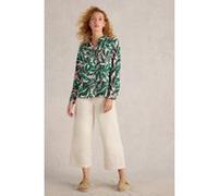 White Stuff Sophie Organic Cotton Shirt Green Print Taille: 10 | Chemises à boutons Outlet | Femme | Vert