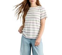 White Stuff T-Shirt à Manches Courtes rayé Clara pour Femme de - T-Shirt en Coton imprimé intégral pour Un Confort au Quotidien - Ivoire MLT - Taille 40