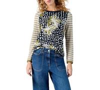 White Stuff T-Shirt à Manches Longues Clara pour Femme de - Un Indispensable du vestiaire décontracté - Green PR - Taille 40