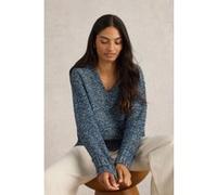 White Stuff Tammy Textured V Neck Dark Navy Taille: 10 | Pulls en Maille Outlet | Femme | Bleu