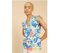 White Stuff Tea Woven Frill Top White Printed Taille: 10 | Tanktops Outlet | Femme | Blanche