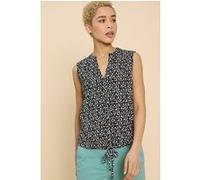 White Stuff Tulip Jersey Sleevele Shirt Black Printed Taille: 10R | Tanktops Outlet | Femme | Le Noir