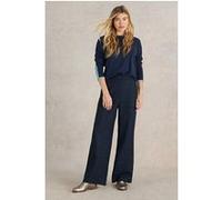 White Stuff Una Tweedy Wide Leg Trouser Navy Multi Taille: 10 REGULAR | Évasés pantalons Outlet | Femme | Bleu