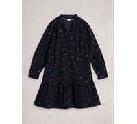 White Stuff White Stuff Black Daria Cord Embroidered Dress Black EU 52 (UK 24)