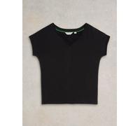 White Stuff White Stuff Black Nelly Notch Neck T-Shirt