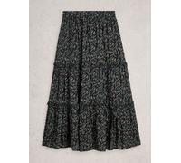 White Stuff White Stuff Black Remi Metallic Midi Skirt Black 34