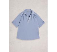 White Stuff White Stuff Blue Allie Embroidered Short Sleeve T-shirt