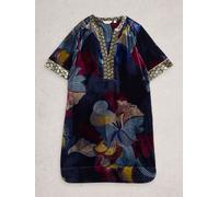 White Stuff White Stuff Blue June Velvet Dress Blue EU 40 (UK 12)