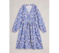 White Stuff White Stuff Blue Petra Linen Blend Dress Blue EU 52 (UK 24)