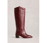 White Stuff White Stuff Burgundy Red Izzy Leather Knee High Boots