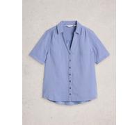 White Stuff White Stuff Chemise Annie Ss en double tissu Bleu EU 42 (UK 14)