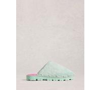 White Stuff White Stuff Green Faux Fur Mule Slippers