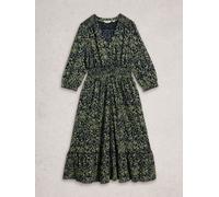 White Stuff White Stuff Green Jonie Shirred Dress Green EU 42 (UK 14)