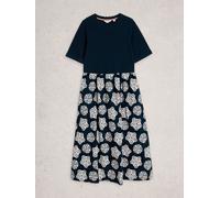 White Stuff White Stuff Navy Blue Shay Jersey Mix Dress Navy Blue EU 36 (UK 8)