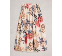 White Stuff White Stuff White Suri Shirred Midi Skirt White EU 36 (UK 8)