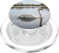 White Swan Lake Calme Water Wildlife Scène PopSockets PopGrip pour MagSafe