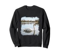 White Swan Lake Calme Water Wildlife Scène Sweatshirt