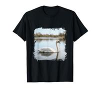 White Swan Lake Calme Water Wildlife Scène T-Shirt