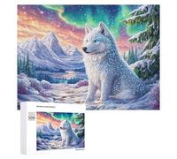 White Tiger Cub par Forest Stream avec Glow Puzzle 500 Pièces pour Adolescents 14+ Défi Puzzle Pensée Critique Cadeau pour Adolescents 500 PCS