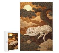 White Tiger Moonlit Forest -1 Puzzle 1000 Pièces Educa Jouet en Bois Cadeau Unique Décoration Intérieure Jeu Éducatif Challenge Toy Adultes Et Enfants À Partir De 14 Ans 1000 PCS
