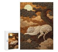White Tiger Moonlit Forest -1 Puzzle 300 Pièces Educa Jouet en Bois Cadeau Unique Décoration Intérieure Jeu Éducatif Challenge Toy Adultes Et Enfants À Partir De 14 Ans 300 PCS