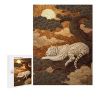 White Tiger Moonlit Forest -1 Puzzle 500 Pièces Educa Jouet en Bois Cadeau Unique Décoration Intérieure Jeu Éducatif Challenge Toy Adultes Et Enfants À Partir De 14 Ans 500 PCS