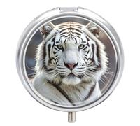 White Tiger Petite boîte à pilules de voyage à 3 compartiments avec design anti-mélange facile à récupérer pour médicaments, vitamines, compléments